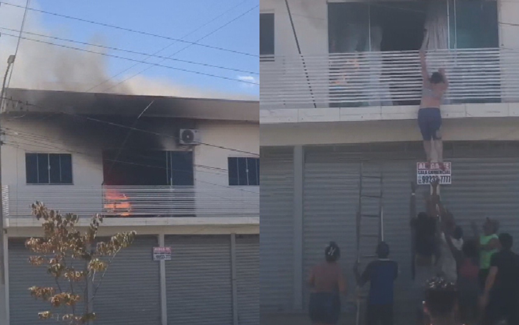 VÍDEO: Mulher de 64 anos pula de sacada para fugir de incêndio